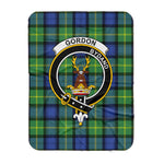 Scotstee Shop Tartan Plaid Blanket Gordon Old Ancient Clan Crest Badge Scottish Tartan Plaid Sherpa Blanket