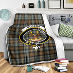 Scotstee Shop Tartan Plaid Blanket Gordon Weathered Clan Crest Badge Scottish Tartan Plaid Sherpa Blanket