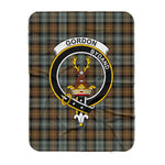 Scotstee Shop Tartan Plaid Blanket Gordon Weathered Clan Crest Badge Scottish Tartan Plaid Sherpa Blanket