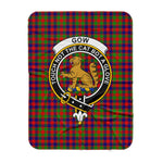 Scotstee Shop Tartan Plaid Blanket Gow McGouan Clan Crest Badge Scottish Tartan Plaid Sherpa Blanket