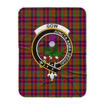 Scotstee Shop Tartan Plaid Blanket Gow Of Skeoch Clan Crest Badge Scottish Tartan Plaid Sherpa Blanket