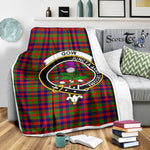 Scotstee Shop Tartan Plaid Blanket Gow Of Skeoch Clan Crest Badge Scottish Tartan Plaid Sherpa Blanket