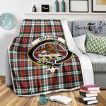 Scotstee Shop Tartan Plaid Blanket Graham Clan Crest Badge Scottish Tartan Plaid Sherpa Blanket