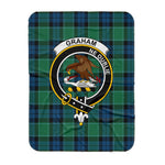 Scotstee Shop Tartan Plaid Blanket Graham Of Menteith Ancient Clan Crest Badge Scottish Tartan Plaid Sherpa Blanket