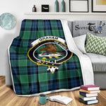 Scotstee Shop Tartan Plaid Blanket Graham Of Menteith Ancient Clan Crest Badge Scottish Tartan Plaid Sherpa Blanket