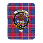 Scotstee Shop Tartan Plaid Blanket Graham Of Menteith Pink Clan Crest Badge Scottish Tartan Plaid Sherpa Blanket