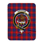 Scotstee Shop Tartan Plaid Blanket Graham Of Menteith Red Clan Crest Badge Scottish Tartan Plaid Sherpa Blanket
