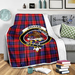Scotstee Shop Tartan Plaid Blanket Graham Of Menteith Red Clan Crest Badge Scottish Tartan Plaid Sherpa Blanket