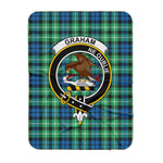Scotstee Shop Tartan Plaid Blanket Graham Of Montrose Ancient Clan Crest Badge Scottish Tartan Plaid Sherpa Blanket