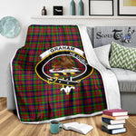 Scotstee Shop Tartan Plaid Blanket Graham Red Clan Crest Badge Scottish Tartan Plaid Sherpa Blanket