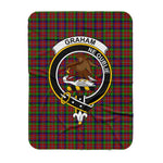 Scotstee Shop Tartan Plaid Blanket Graham Red Clan Crest Badge Scottish Tartan Plaid Sherpa Blanket