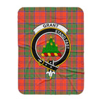 Scotstee Shop Tartan Plaid Blanket Grant Ancient Clan Crest Badge Scottish Tartan Plaid Sherpa Blanket