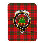 Scotstee Shop Tartan Plaid Blanket Grant Modern Clan Crest Badge Scottish Tartan Plaid Sherpa Blanket