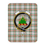 Scotstee Shop Tartan Plaid Blanket Grant Of Auchnarrow Clan Crest Badge Scottish Tartan Plaid Sherpa Blanket