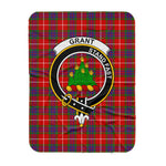 Scotstee Shop Tartan Plaid Blanket Grant Of Lurg Clan Crest Badge Scottish Tartan Plaid Sherpa Blanket
