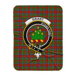 Scotstee Shop Tartan Plaid Blanket Grant Of Monymusk Clan Crest Badge Scottish Tartan Plaid Sherpa Blanket