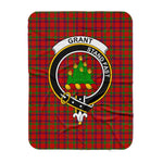 Scotstee Shop Tartan Plaid Blanket Grant Of Rothiemurchus Clan Crest Badge Scottish Tartan Plaid Sherpa Blanket