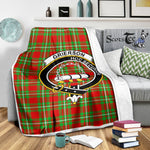 Scotstee Shop Tartan Plaid Blanket Grierson Clan Crest Badge Scottish Tartan Plaid Sherpa Blanket