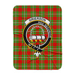 Scotstee Shop Tartan Plaid Blanket Grierson Clan Crest Badge Scottish Tartan Plaid Sherpa Blanket