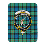 Scotstee Shop Tartan Plaid Blanket Gunn Ancient Clan Crest Badge Scottish Tartan Plaid Sherpa Blanket