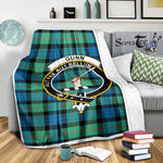 Scotstee Shop Tartan Plaid Blanket Gunn Ancient Clan Crest Badge Scottish Tartan Plaid Sherpa Blanket