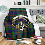 Scotstee Shop Tartan Plaid Blanket Gunn Clan Crest Badge Scottish Tartan Plaid Sherpa Blanket