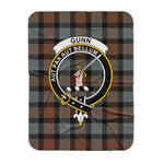 Scotstee Shop Tartan Plaid Blanket Gunn Weathered Clan Crest Badge Scottish Tartan Plaid Sherpa Blanket
