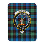 Scotstee Shop Tartan Plaid Blanket Guthrie Ancient Clan Crest Badge Scottish Tartan Plaid Sherpa Blanket