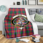 Scotstee Shop Tartan Plaid Blanket Haig Clan Crest Badge Scottish Tartan Plaid Sherpa Blanket