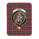 Scotstee Shop Tartan Plaid Blanket Haig Clan Crest Badge Scottish Tartan Plaid Sherpa Blanket