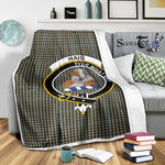 Scotstee Shop Tartan Plaid Blanket Haig Gray Clan Crest Badge Scottish Tartan Plaid Sherpa Blanket