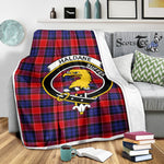 Scotstee Shop Tartan Plaid Blanket Haldane Clan Crest Badge Scottish Tartan Plaid Sherpa Blanket