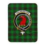 Scotstee Shop Tartan Plaid Blanket Halkerston Clan Crest Badge Scottish Tartan Plaid Sherpa Blanket