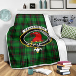 Scotstee Shop Tartan Plaid Blanket Halkerston Clan Crest Badge Scottish Tartan Plaid Sherpa Blanket