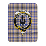 Scotstee Shop Tartan Plaid Blanket Hannay Clan Crest Badge Scottish Tartan Plaid Sherpa Blanket