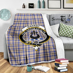 Scotstee Shop Tartan Plaid Blanket Hannay Clan Crest Badge Scottish Tartan Plaid Sherpa Blanket