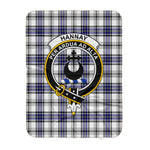 Scotstee Shop Tartan Plaid Blanket Hannay Grey Clan Crest Badge Scottish Tartan Plaid Sherpa Blanket