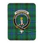 Scotstee Shop Tartan Plaid Blanket Henderson Ancient Clan Crest Badge Scottish Tartan Plaid Sherpa Blanket