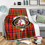 Scotstee Shop Tartan Plaid Blanket Hepburn Clan Crest Badge Scottish Tartan Plaid Sherpa Blanket