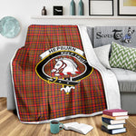 Scotstee Shop Tartan Plaid Blanket Hepburn Modern Clan Crest Badge Scottish Tartan Plaid Sherpa Blanket