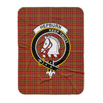 Scotstee Shop Tartan Plaid Blanket Hepburn Modern Clan Crest Badge Scottish Tartan Plaid Sherpa Blanket