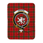 Scotstee Shop Tartan Plaid Blanket Heron Clan Crest Badge Scottish Tartan Plaid Sherpa Blanket