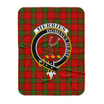 Scotstee Shop Tartan Plaid Blanket Herries Clan Crest Badge Scottish Tartan Plaid Sherpa Blanket
