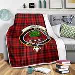 Scotstee Shop Tartan Plaid Blanket Hog Clan Crest Badge Scottish Tartan Plaid Sherpa Blanket