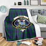 Scotstee Shop Tartan Plaid Blanket Hope Clan Crest Badge Scottish Tartan Plaid Sherpa Blanket
