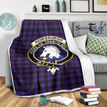 Scotstee Shop Tartan Plaid Blanket Horsburgh Clan Crest Badge Scottish Tartan Plaid Sherpa Blanket