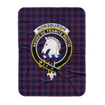 Scotstee Shop Tartan Plaid Blanket Horsburgh Clan Crest Badge Scottish Tartan Plaid Sherpa Blanket