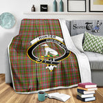 Scotstee Shop Tartan Plaid Blanket Hunter 1819 Clan Crest Badge Scottish Tartan Plaid Sherpa Blanket