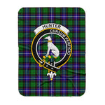 Scotstee Shop Tartan Plaid Blanket Hunter Clan Crest Badge Scottish Tartan Plaid Sherpa Blanket