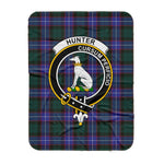 Scotstee Shop Tartan Plaid Blanket Hunter Modern Clan Crest Badge Scottish Tartan Plaid Sherpa Blanket